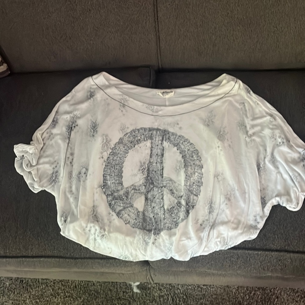 White loose fitting crop top from MM Unplugged by Miss Me